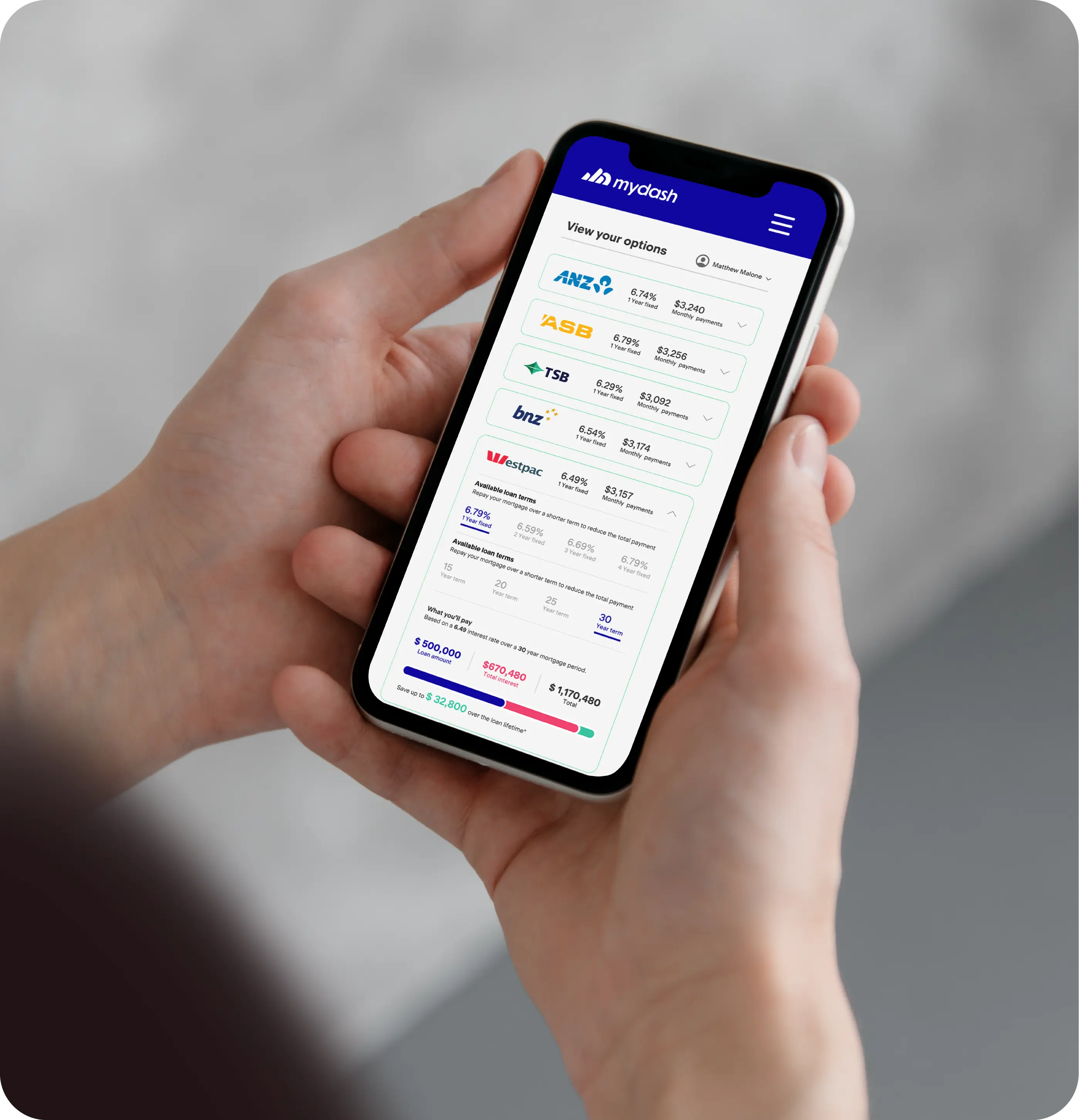 Hands holding iPhone